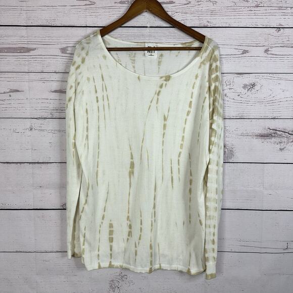 Planet By Lauren G Sweaters - Planet Lauren G‎ Sweater Womens OS Tie Die Modern Boatneck Modern Knit